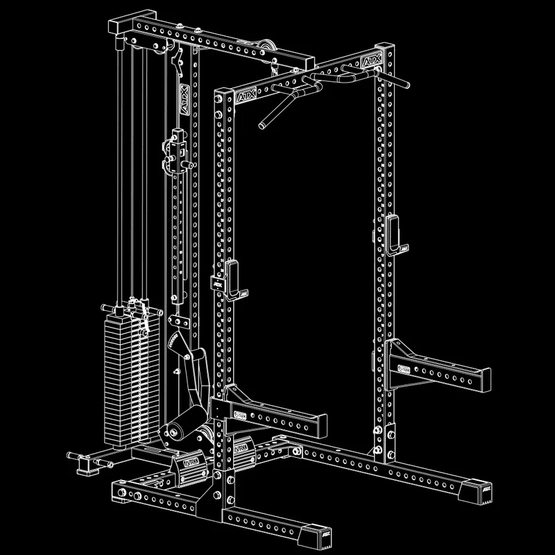 ATX® Half Rack 780 mit Latzug - Steckgewichte