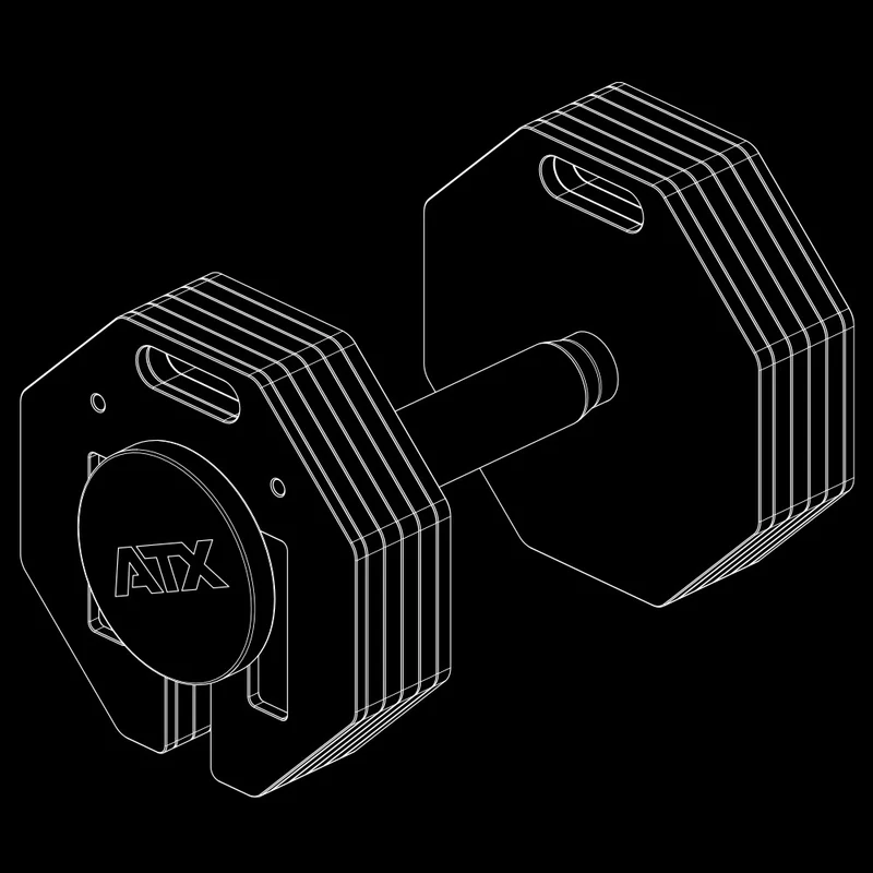 ATX® Verstellbare Kurzhanteln - Octa Dumbbells - 2 x 24 kg
