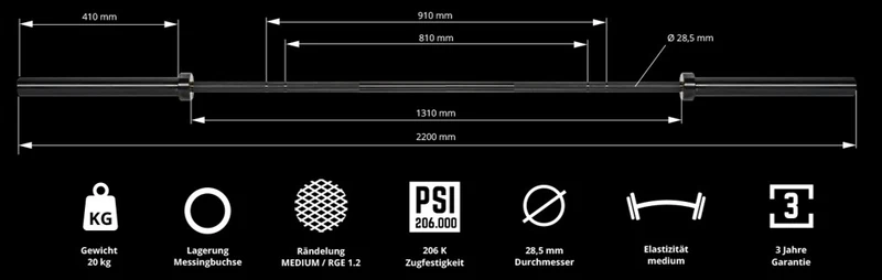 ATX® Power Bar Black Mamba - Federstahl