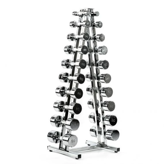 Hantelpyramide chrom für 1 bis 10 kg Hanteln