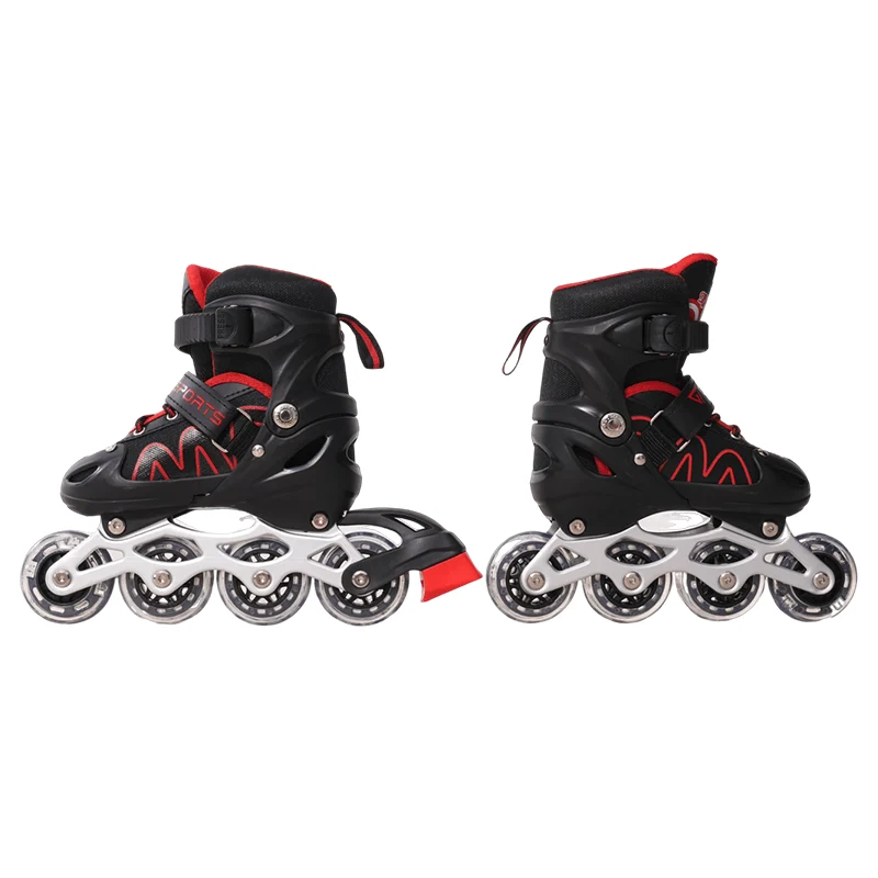 CITYSPORTS LB2 Inliner Schwarz/Rot – größenverstellbar, LED-Frontrad