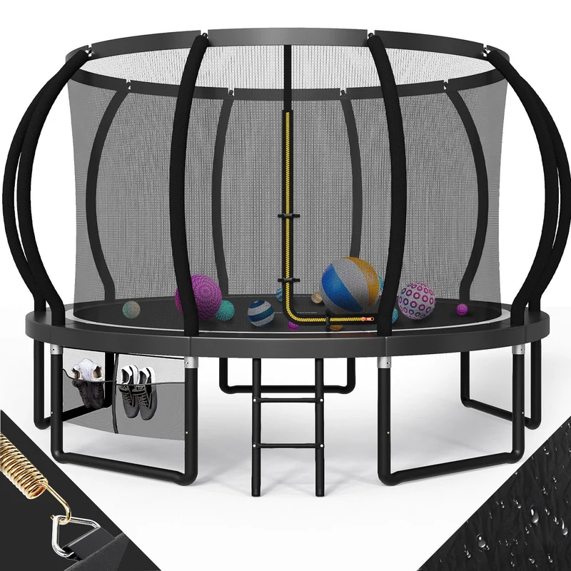 Gartentrampolin mit Sicherheitsnetz und Leiter