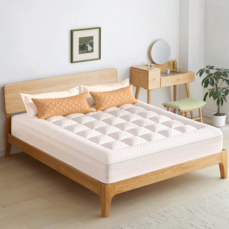 AIRHOT Dual Layer 3 Inch Memory Foam Mattress Topper, 2 Inch Gel Memory Foam and 1 Inch Cooling Pillow Top Mattress Pad Cover