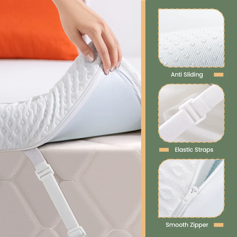 3 Inch Gel Memory Foam Mattress Topper with Removable Cover