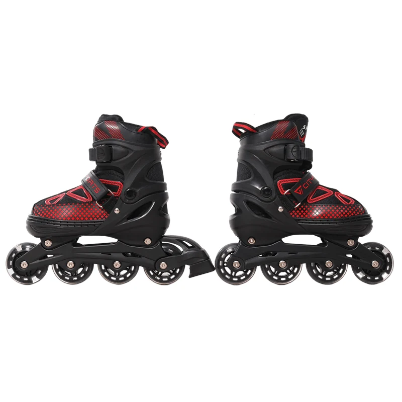 CITYSPORTS LB8 Rollschuhe für Kinder Schwarz – größenverstellbar, LED-Leuchträder