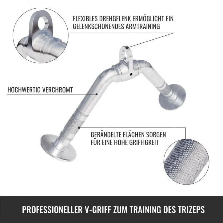Trizeps V-Griff mit Gelenk aus Chrom