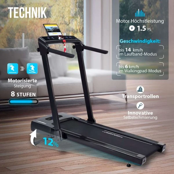 Laufband 2in1 schwarz