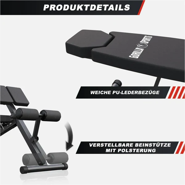 Hantelbank mit Hyperextension - Verstellbar