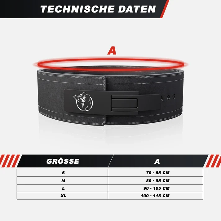 Gewichthebergürtel Leder 10 mm S - XL