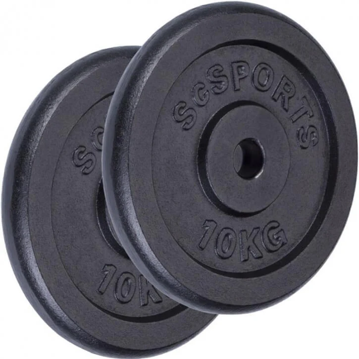 Hantelscheibenset Gusseisen Schwarz 2x10 kg