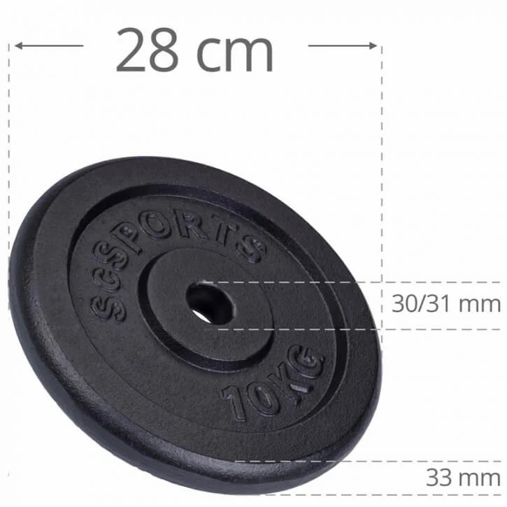 Hantelscheibenset Gusseisen Schwarz 2x10 kg