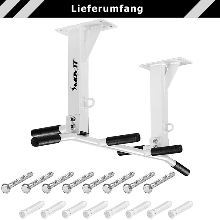MOVIT Profi Klimmzugstange zur Deckenmontage, Tuerreck weiss