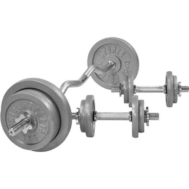 SZ-Curlset Gusseisen 70 kg Silber
