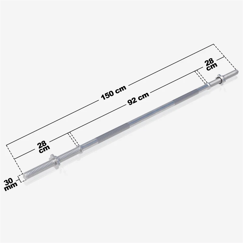 Langhantelstange Chrom 150 cm mit Sternverschluss