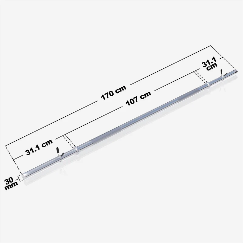 Langhantelstange Chrom 170 cm mit Federverschluss