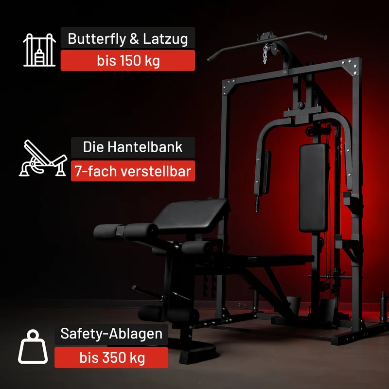 Home Gym mit verstellbarer Hantelbank