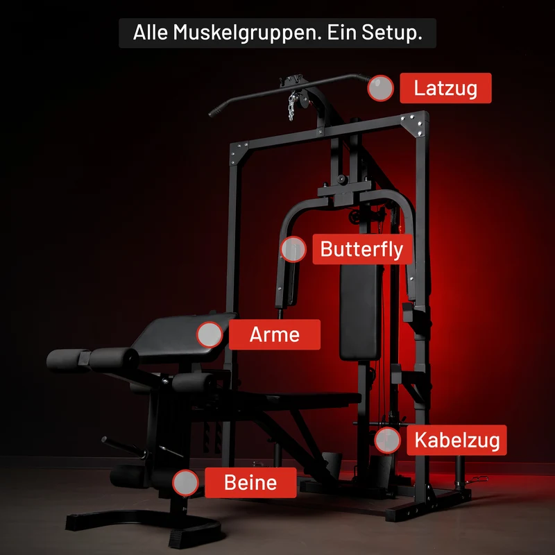 Home Gym mit verstellbarer Hantelbank
