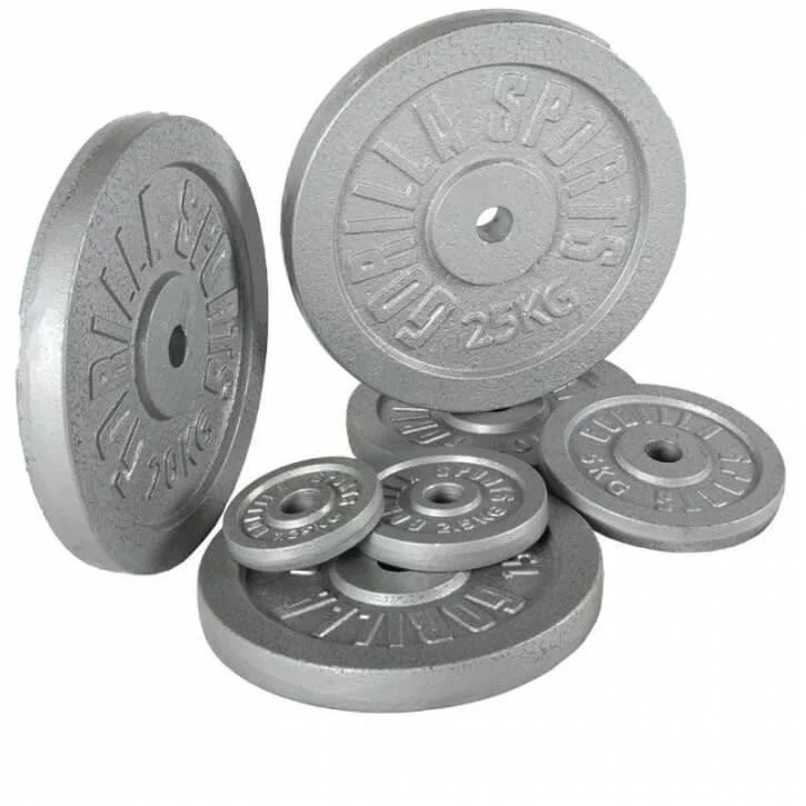 Kurzhantelset Gusseisen 30 kg Silber