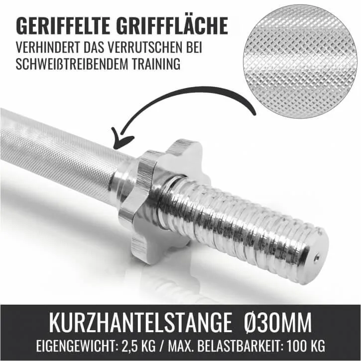Kurzhantelset Gusseisen 30 kg Silber