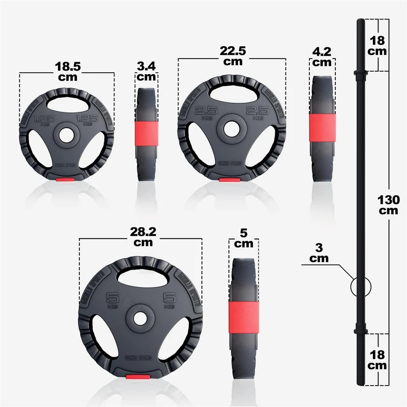 Langhantelset Aerobic Kunststoff Gripper 20 kg