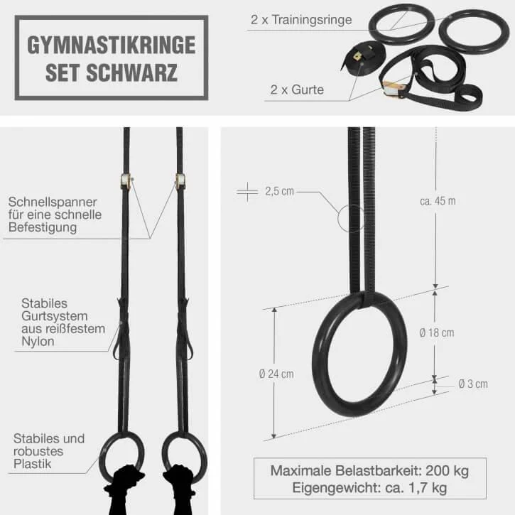 Turnringe Set Schwarz