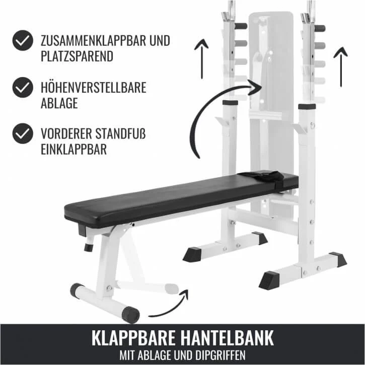 Hantelbank mit Ablage Kunststoff-Grip 100 kg