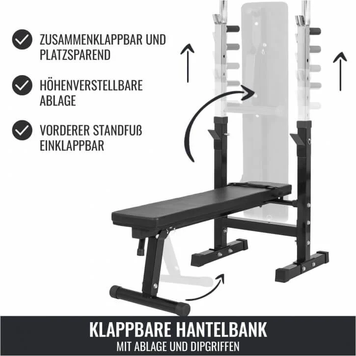 Hantelbank mit Ablage Kunststoff-Grip 100 kg