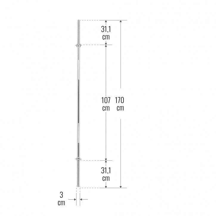 Langhantelstange 170 cm mit Sternverschluss