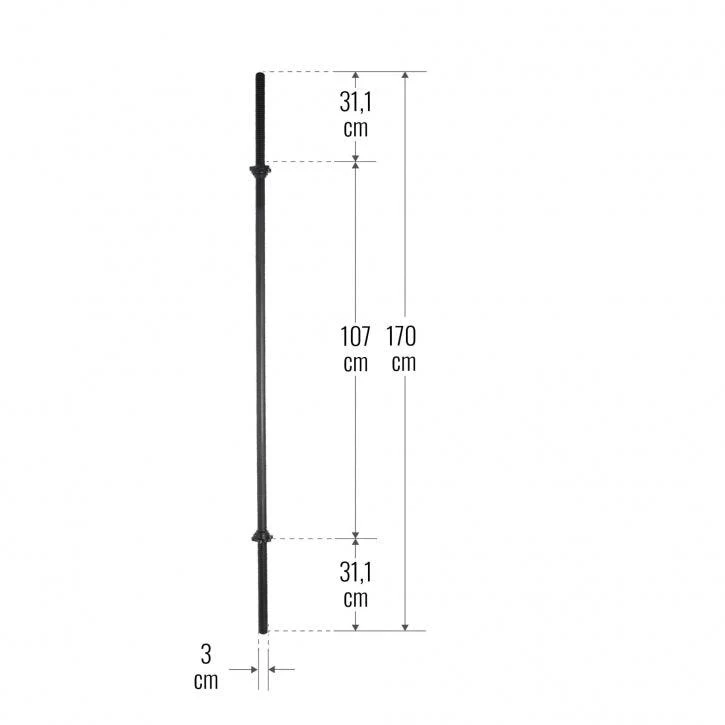 Langhantelstange 170 cm mit Sternverschluss