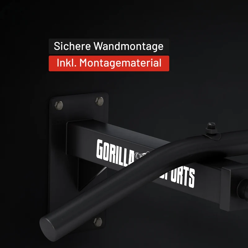 Klimmzugstange Wandbefestigung in Schwarz und Weiss