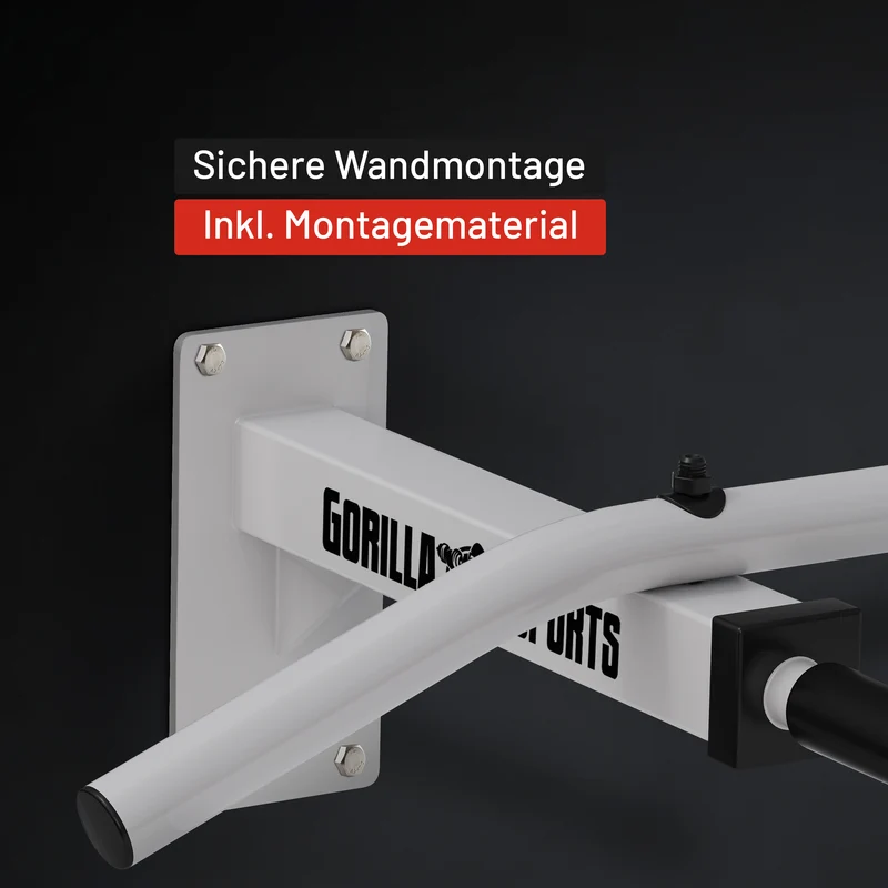 Klimmzugstange Wandbefestigung in Schwarz und Weiss