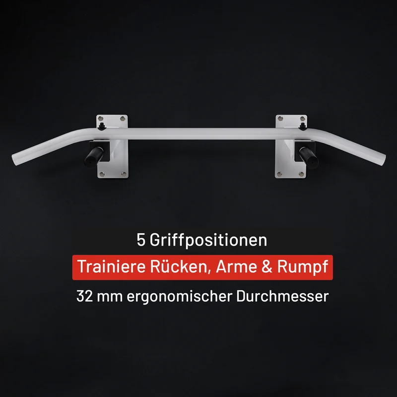 Klimmzugstange Wandbefestigung in Schwarz und Weiss