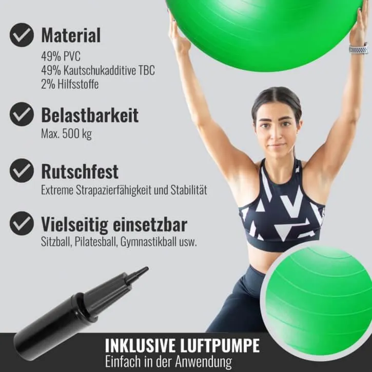 Gymnastikball Fitness Sitzball ⌀55 cm