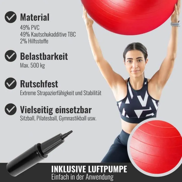 Gymnastikball Fitness Sitzball ⌀65 cm