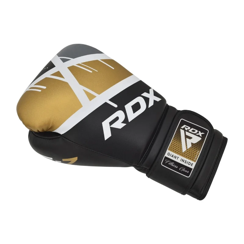 RDX Guantes para Boxeo Ego F7, Negro/Dorado