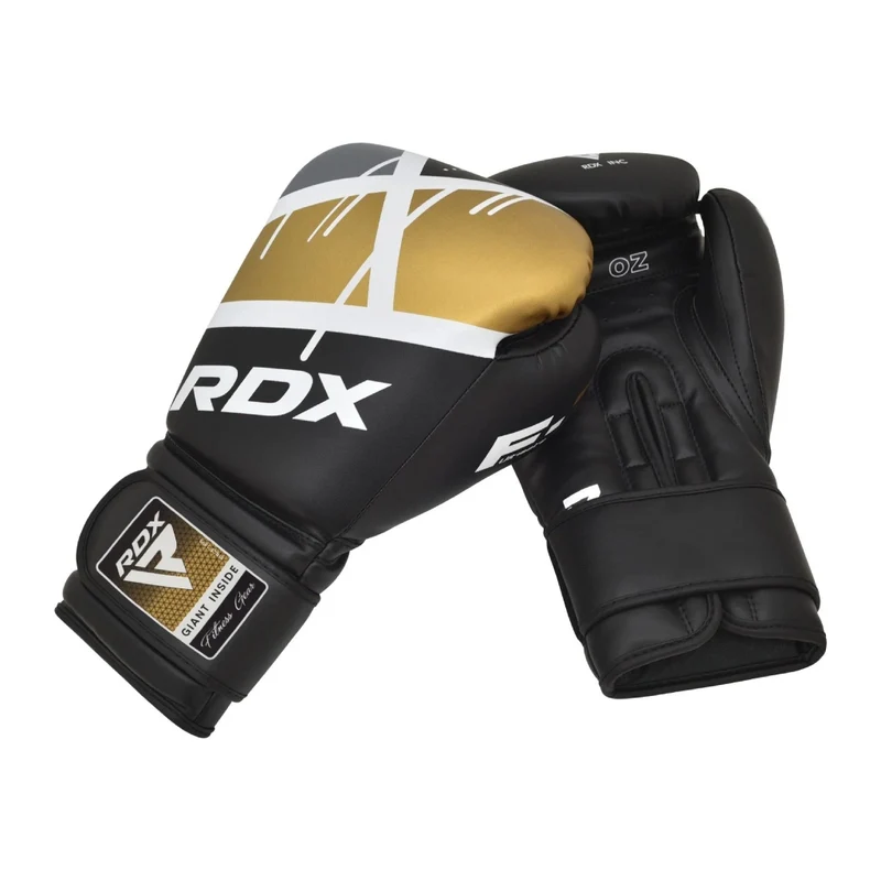 RDX Guantes para Boxeo Ego F7, Negro/Dorado