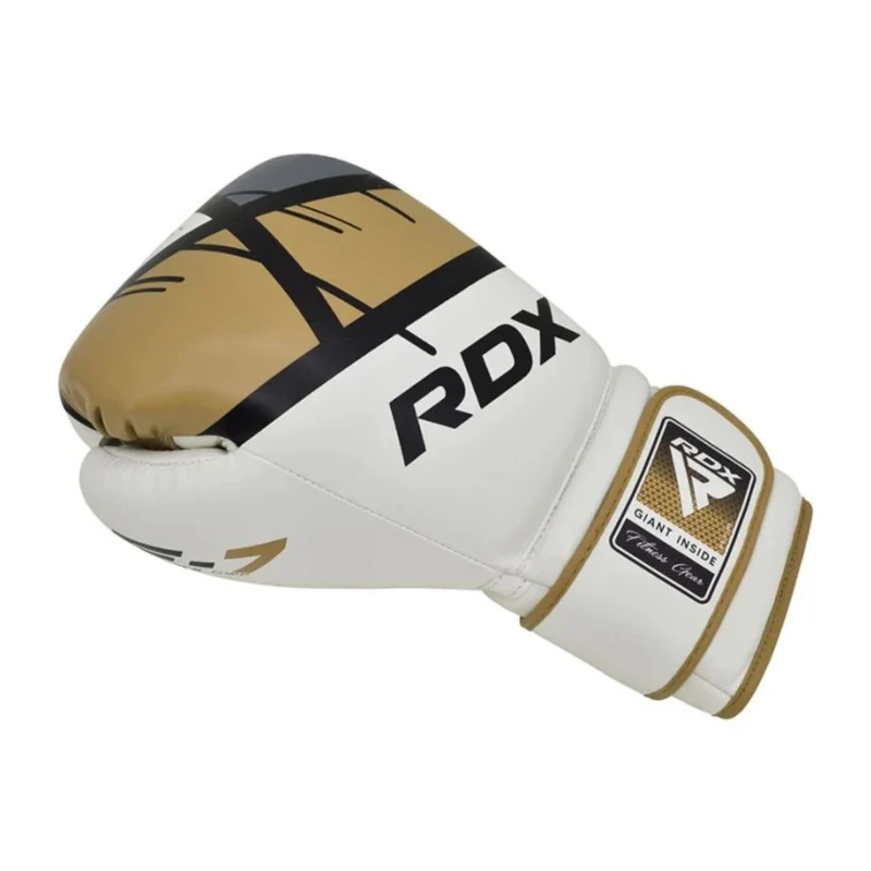 RDX Guantes para Boxeo Ego F7, Blanco/Dorado