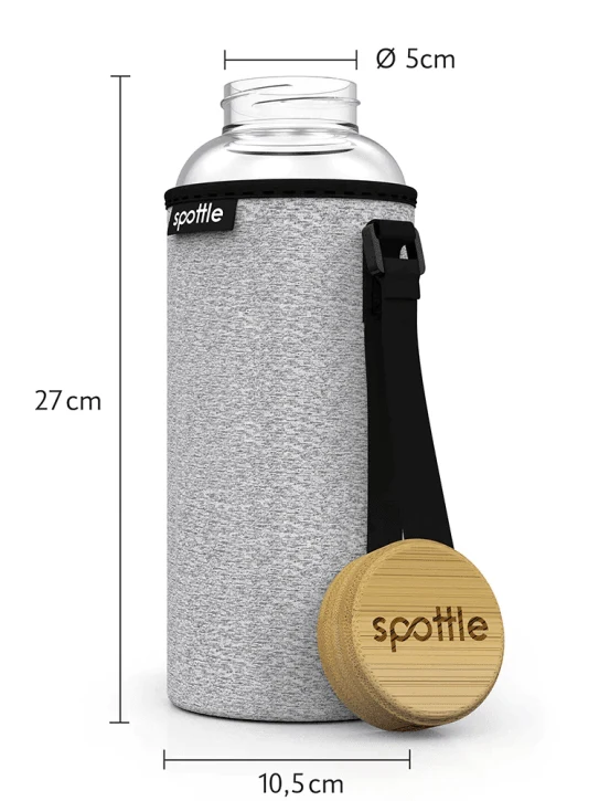 Glasflasche mit Neoprenhülle von Spottle 1.5 L