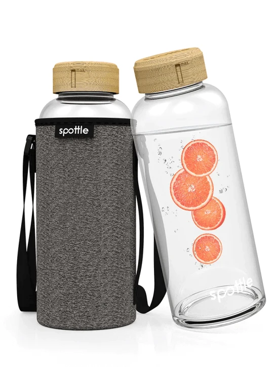 Glasflasche mit Neoprenhülle von Spottle 1.5 L
