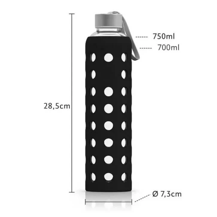 SPOTTLE Glasflasche mit Silikonhülle 750ml