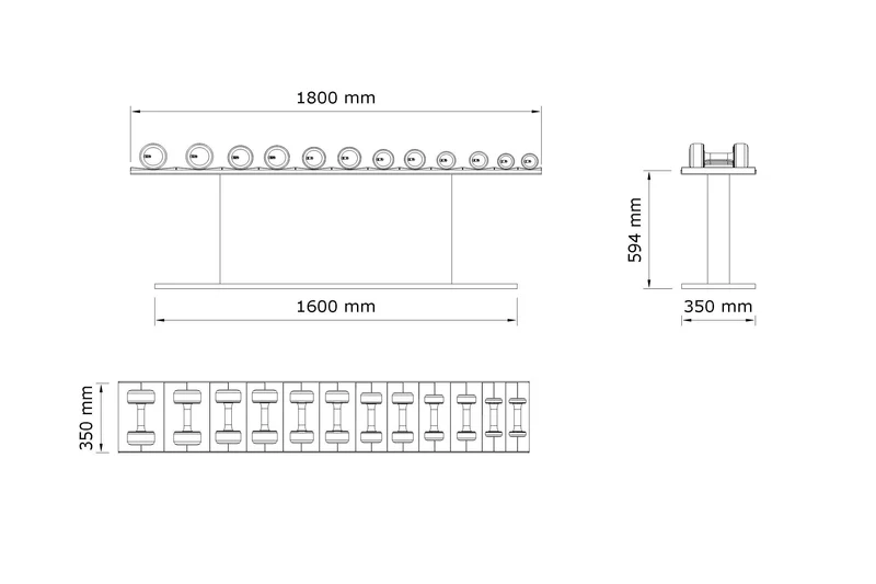 COLMIA™ LIGHT - Dumbbells With Horizontal Rack