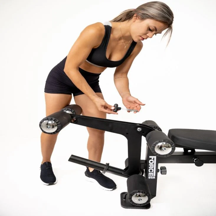 ForceUSA MyBench Verstellbare Hantelbank mit Bizeps- und Beintrainer V2