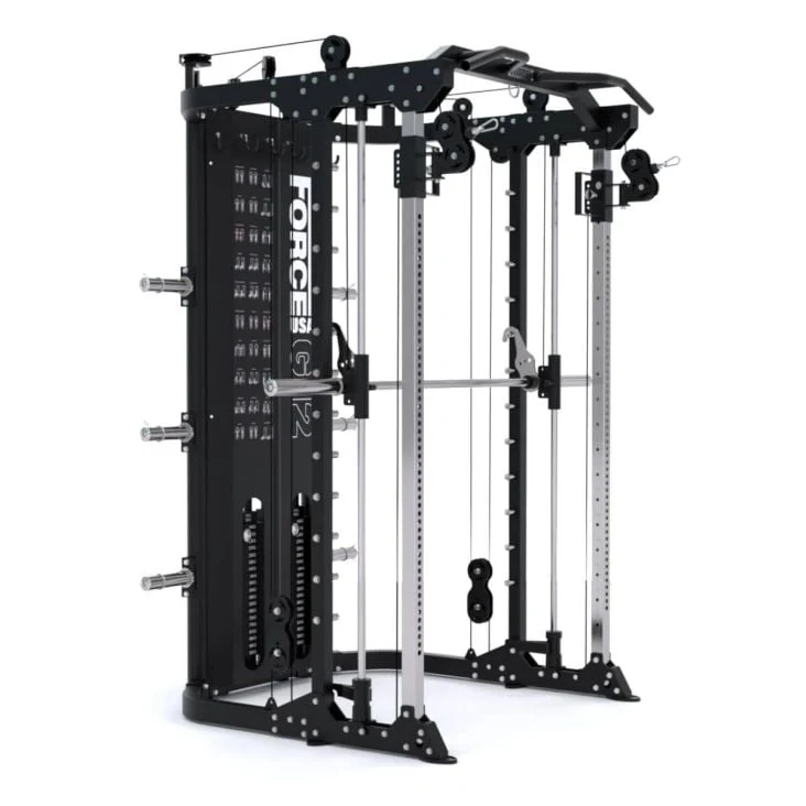 ForceUSA G12™ V2 All-In-One Trainer Doppelseilzug, Multipresse, Multifunktionstrainer, Rack und Beinpresse