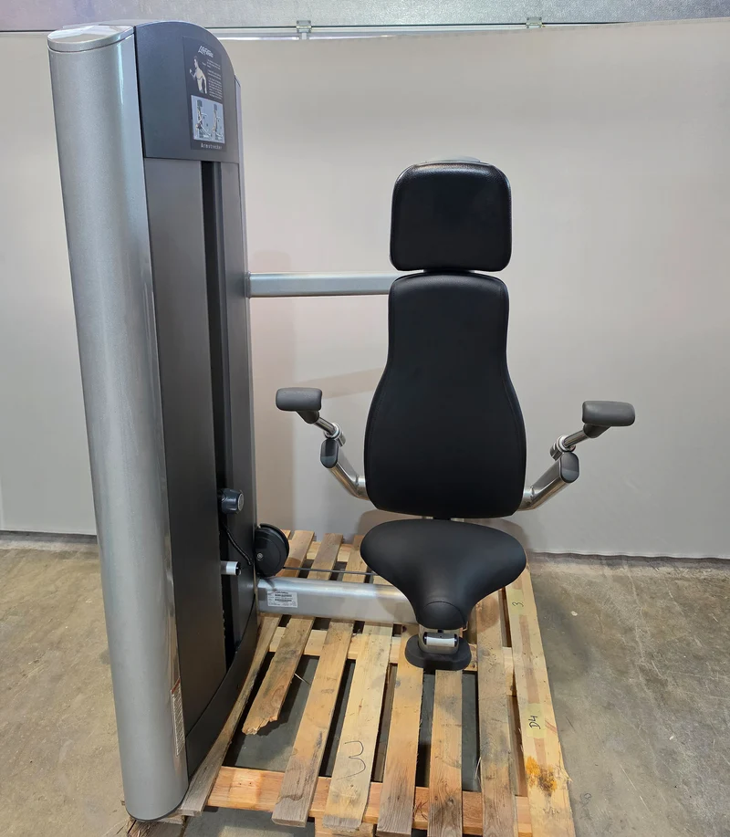 Life Fitness Trizepsmaschine Dip, Armstrecker Triceps, 135kg Gewichtsblock, Signature Series, Rahmenfarbe Silber, gebraucht - überholter Zustand