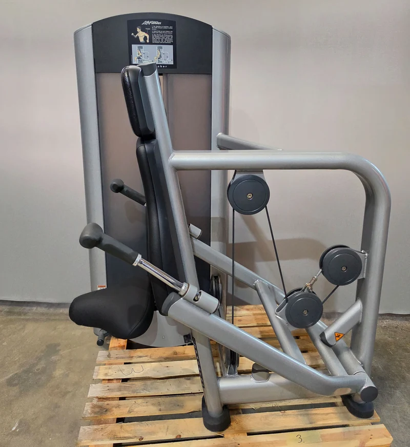 Life Fitness Trizepsmaschine Dip, Armstrecker Triceps, 135kg Gewichtsblock, Signature Series, Rahmenfarbe Silber, gebraucht - überholter Zustand