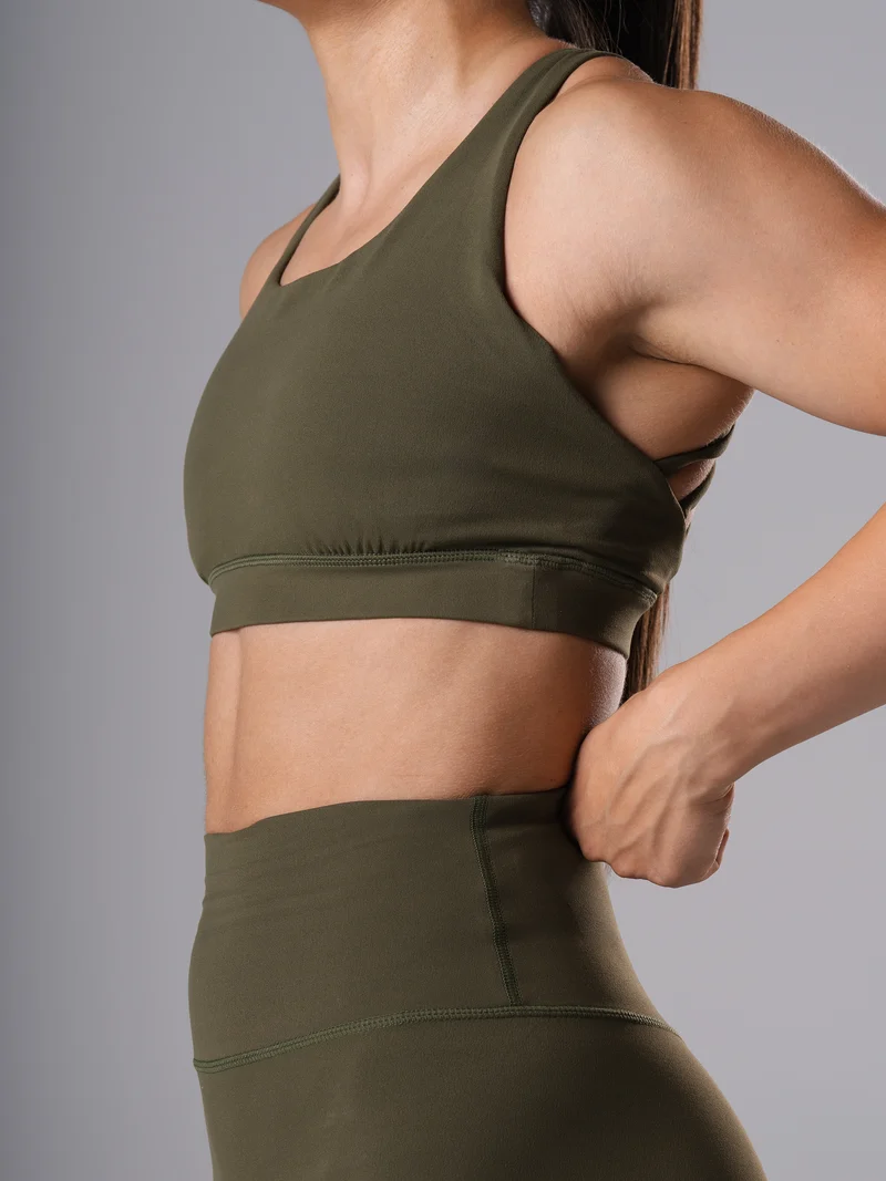 Power Form Sports Bra | Olive Night