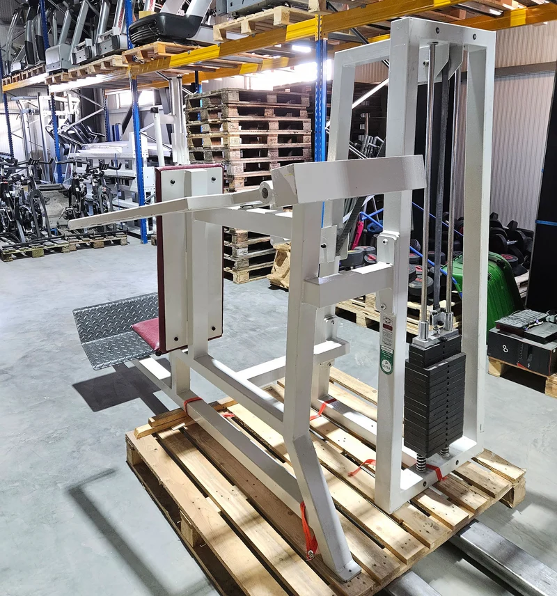 Gym80 Schulterpresse, Shoulder Press, Overhead Press, Oldschool Bodybuilding, Rahmenfarbe Weiß, gebraucht mit Gebrauchsspuren