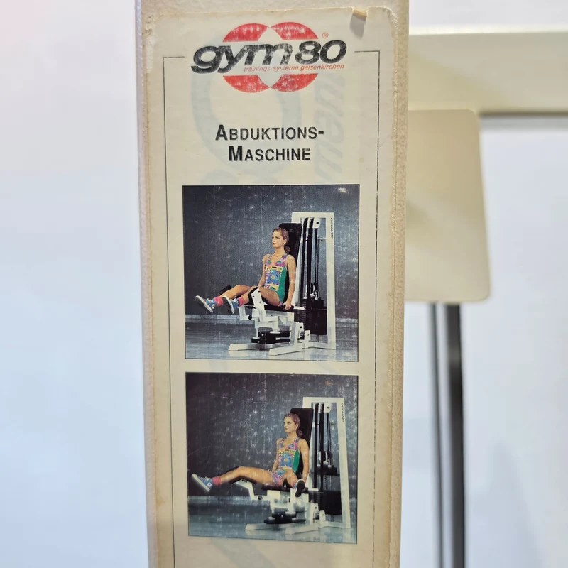 Gym80 - 2er Set = Abduktoren und Adduktorenmaschine, Oldschool Edition oder Classic Line, Hip Abduction und Hip Adduction Set, Rahmenfarbe Weiß, gebraucht mit Gebrauchsspuren