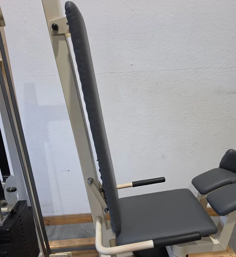Gym80 - 2er Set = Abduktoren und Adduktorenmaschine, Oldschool Edition oder Classic Line, Hip Abduction und Hip Adduction Set, Rahmenfarbe Weiß, gebraucht mit Gebrauchsspuren