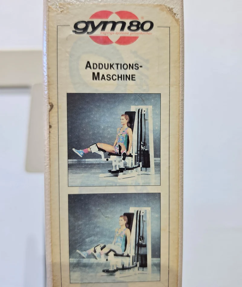 Gym80 - 2er Set = Abduktoren und Adduktorenmaschine, Oldschool Edition oder Classic Line, Hip Abduction und Hip Adduction Set, Rahmenfarbe Weiß, gebraucht mit Gebrauchsspuren
